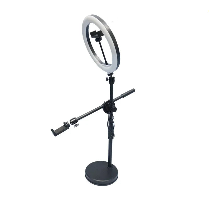 Tabletop Overhead Tripod Stand with Ring Light Mobile Phone Holder And Boom Arm for Nail Art Photography Table Shooting Tripods