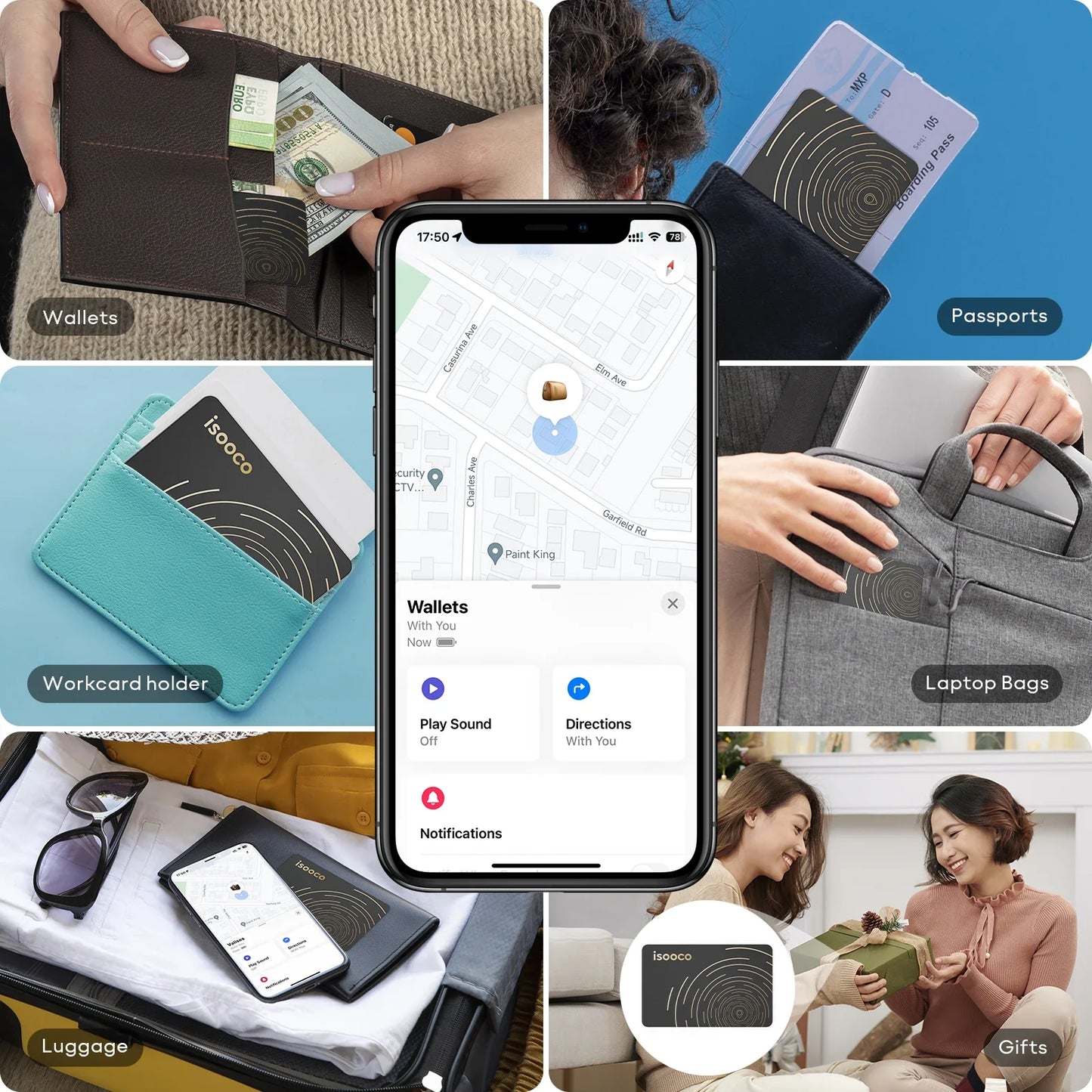 1Pcs Wallet Tracker Card 3 Years Long Battery Life Anti-lost Smart Card Location Tracking Tag for Apple Find My App Item Finder