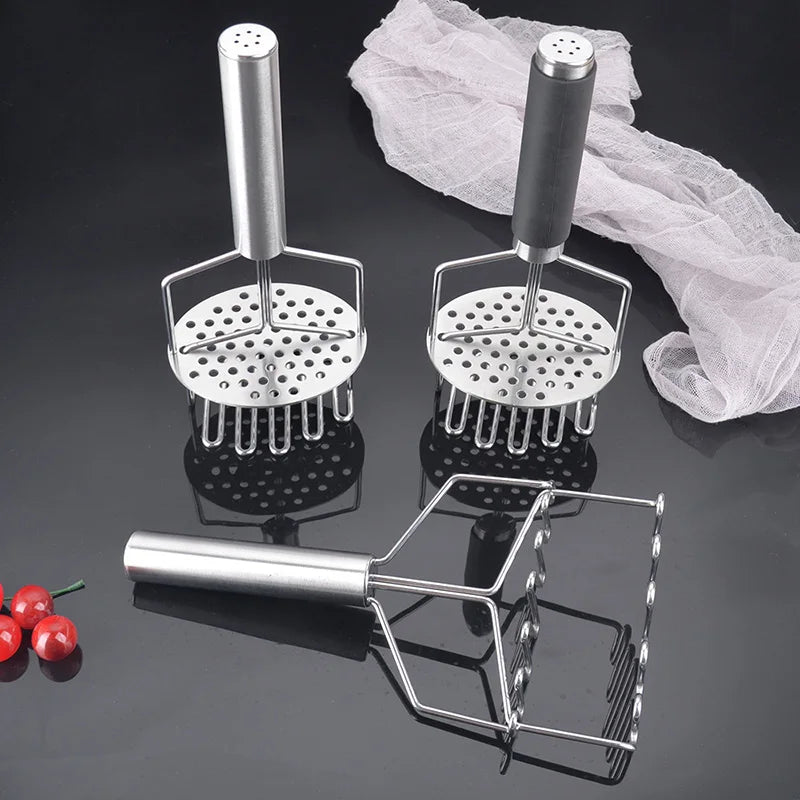 DecorBites™ Double-layer Stainless Steel Potato Masher & Food Crusher for Kitchen Vegetable Fruit