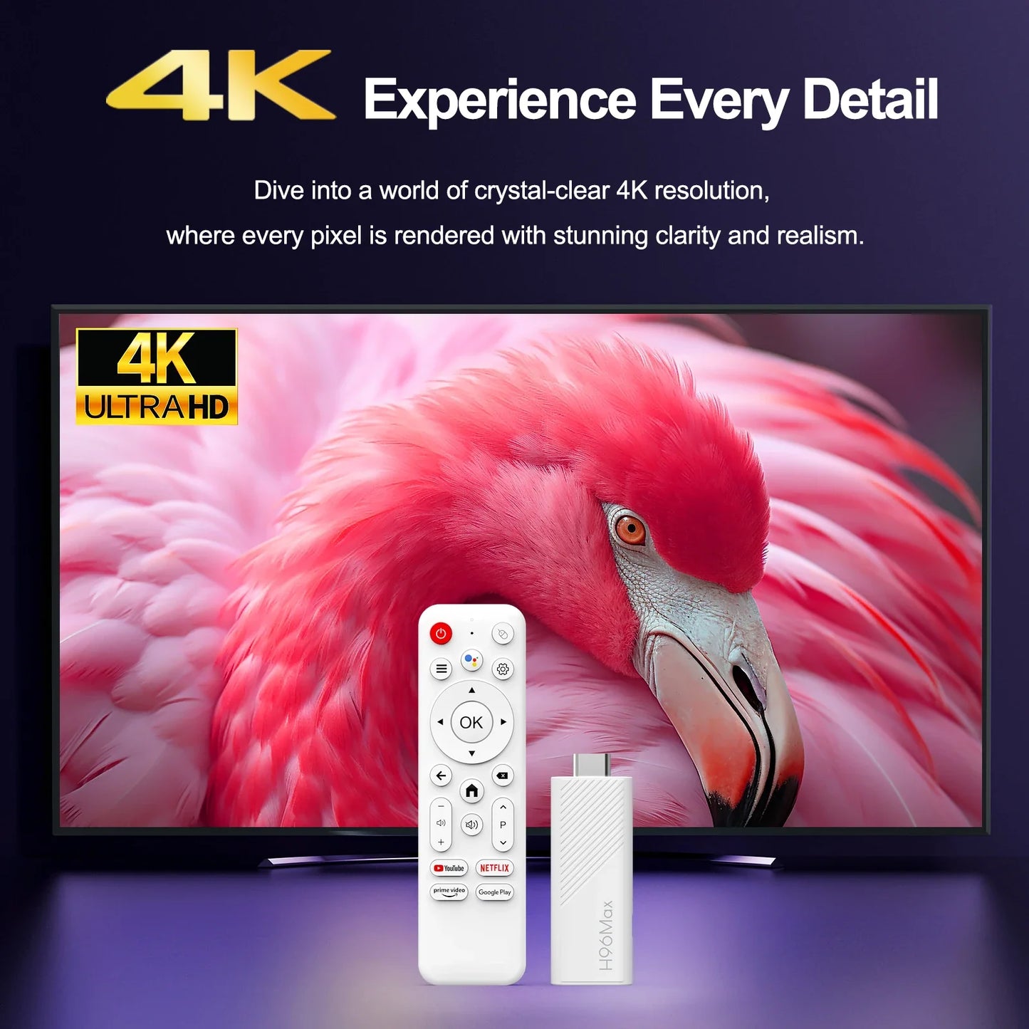 H96 MAX Android TV Stick Allwinner H313 with 2.4G Wifi 5G Wifi6 Dual Brand 8GB 16GB 4K 3D HDR Goole Voice Remote DC 5V 2A