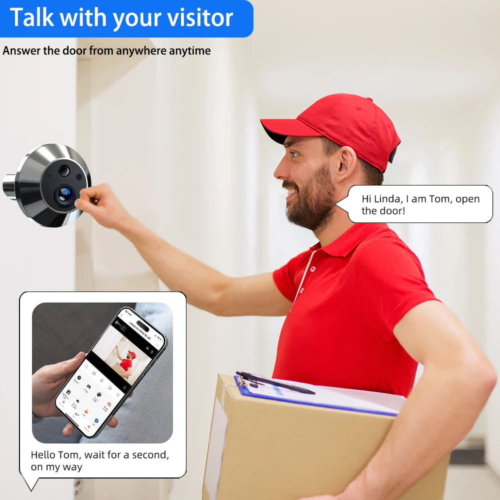 Mini 5MP Tuya Smart Life Home Digital Viewer Peepholes Door Eye WiFi IR No Red Exposure Night Vision Camera 4.3Inch Baby Monitor