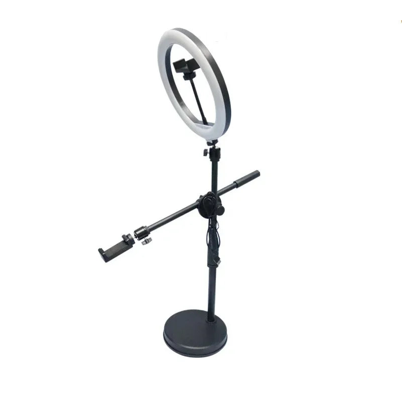Tabletop Overhead Tripod Stand with Ring Light Mobile Phone Holder And Boom Arm for Nail Art Photography Table Shooting Tripods