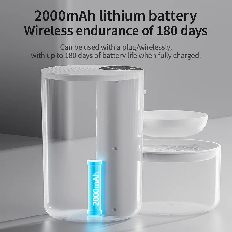 3L Wireless Automatic Pet Water Fountain Rechargeable Dump Water Feeder Timed Smart Cat & Dog Water Dispenser No filter required