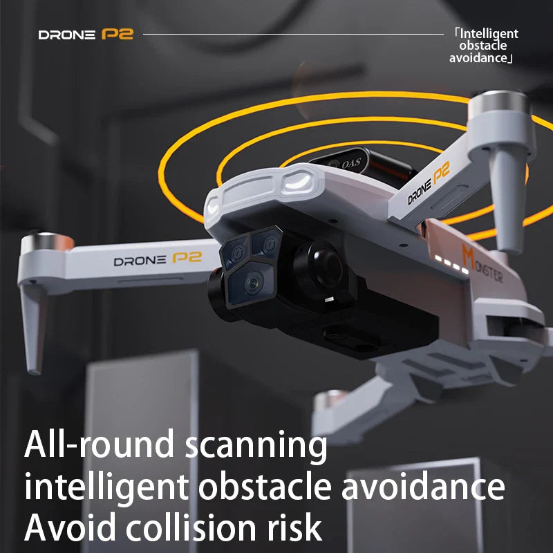 KBDFA P2 RC Drone Profesional Dual HD Camera Aerial Photography FPV Helicopters Obstacle Avoidance Foldable RC Quadcopter Toys