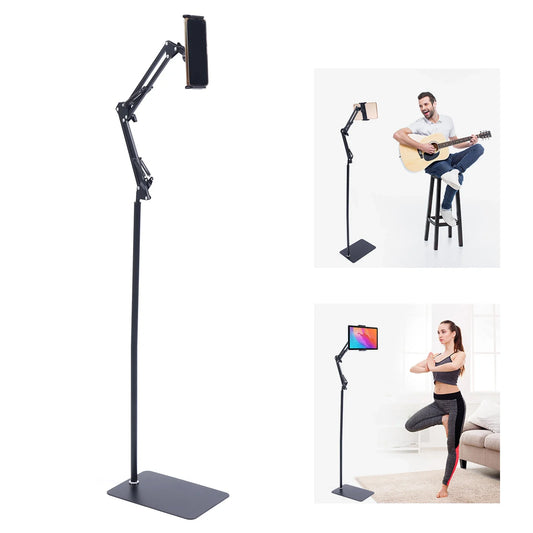 Universal Ipad Stand Floor Tablet Bracket Adjustable Flexible Rotation Phone Holder 360° rotating Stand Support 4.72-7.09in