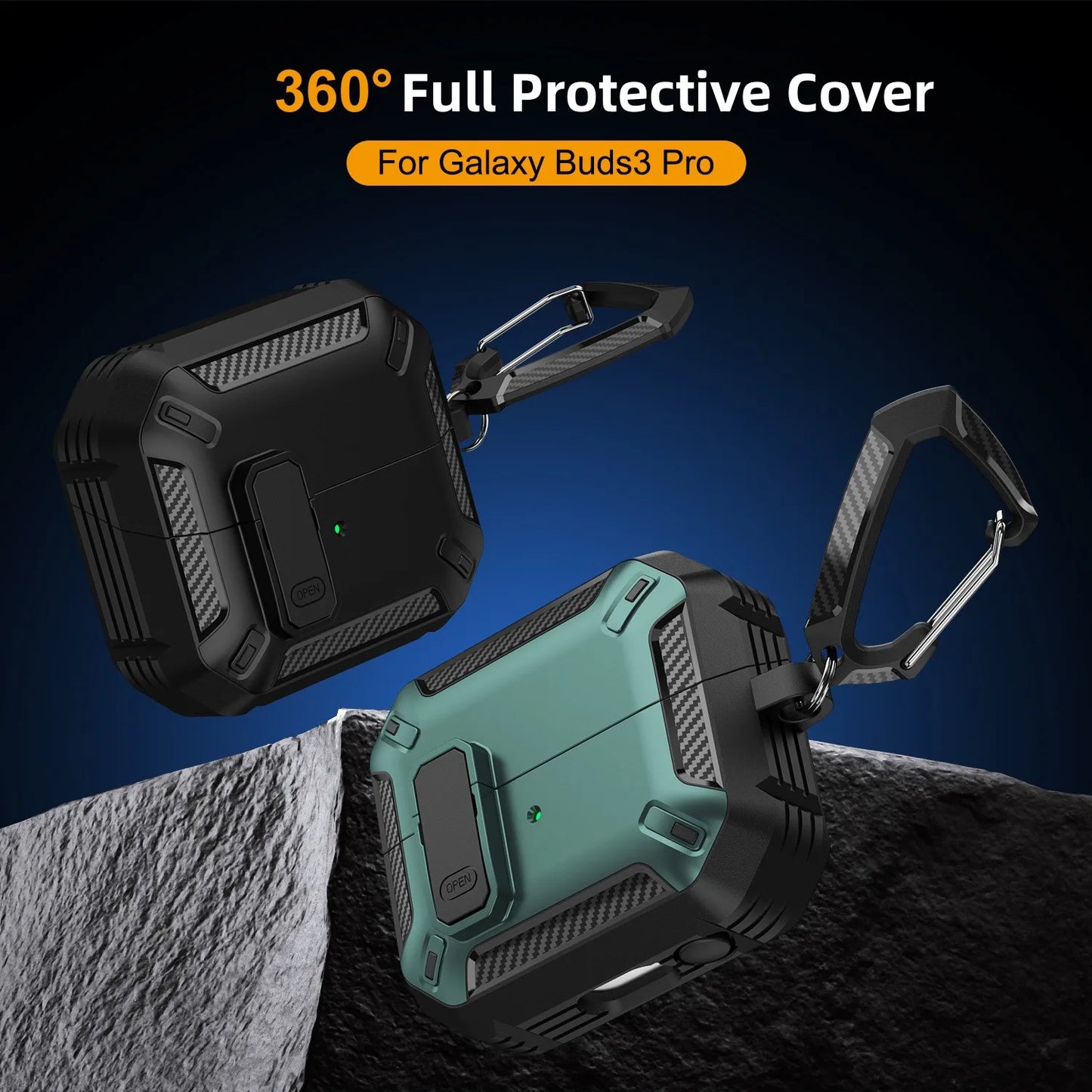 for Samsung Galaxy Buds 3 Pro /Galaxy Buds 3 Carbon Fibre Case with Cleaning kit Security Lock Case for Samsung Galaxy Buds 3Pro