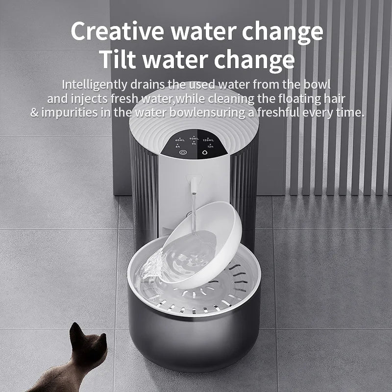 3L Wireless Automatic Pet Water Fountain Rechargeable Dump Water Feeder Timed Smart Cat & Dog Water Dispenser No filter required