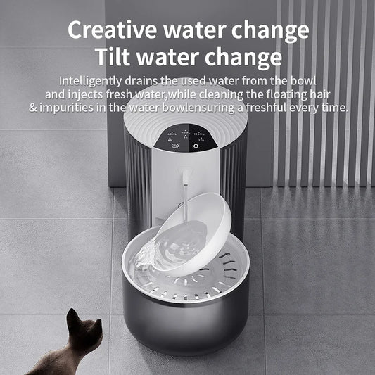3L Wireless Automatic Pet Water Fountain Rechargeable Dump Water Feeder Timed Smart Cat & Dog Water Dispenser No filter required