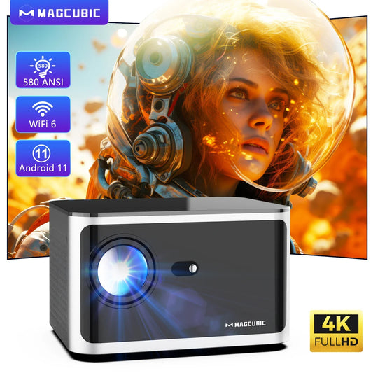 Magcubic HY350 Pro 580ANSI Projector Android 11 4K 1080P Wifi6 Voice Control Allwinner H713 Electronic Focus BT 5.0 Home Cinema