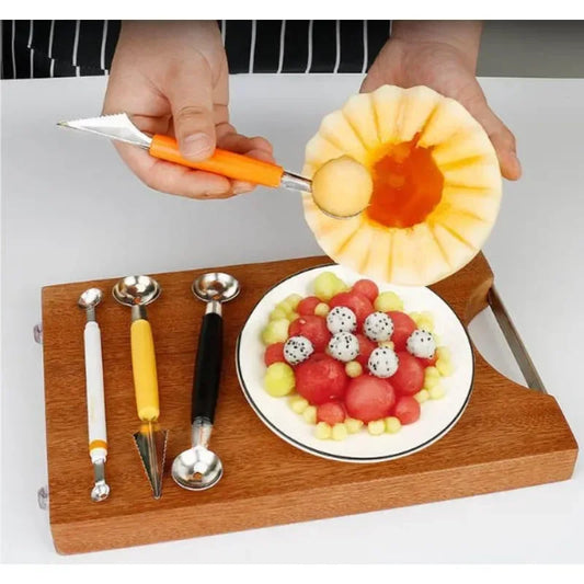 DecorBites™ Double-end Kitchen Tool: Mini Ball Digger & Melon Spoon for Cooking and Ice Cream