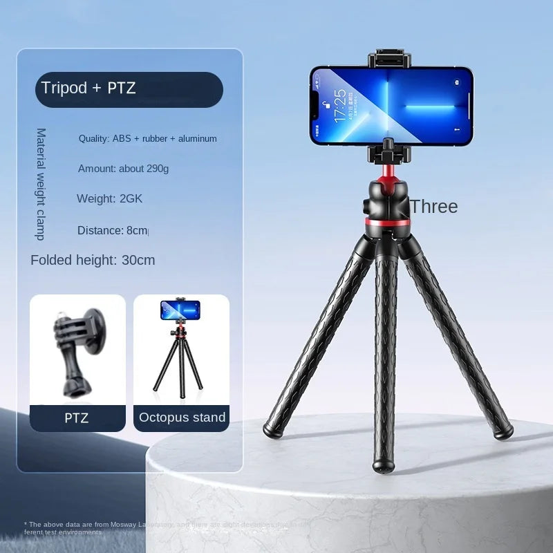 FANGTUOSI 2025 Flexible Octopus Tripod for Phone Camera DSLR 2in1 Design With big light Phone Holder Side Cold Shoe 1/4'' Screw