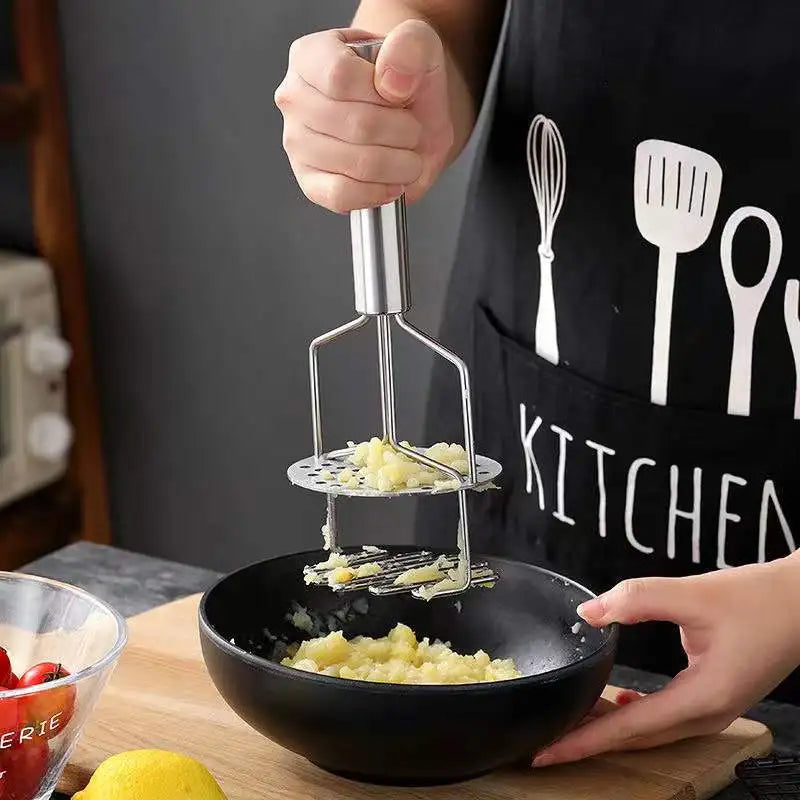 DecorBites™ Double-layer Stainless Steel Potato Masher & Food Crusher for Kitchen Vegetable Fruit
