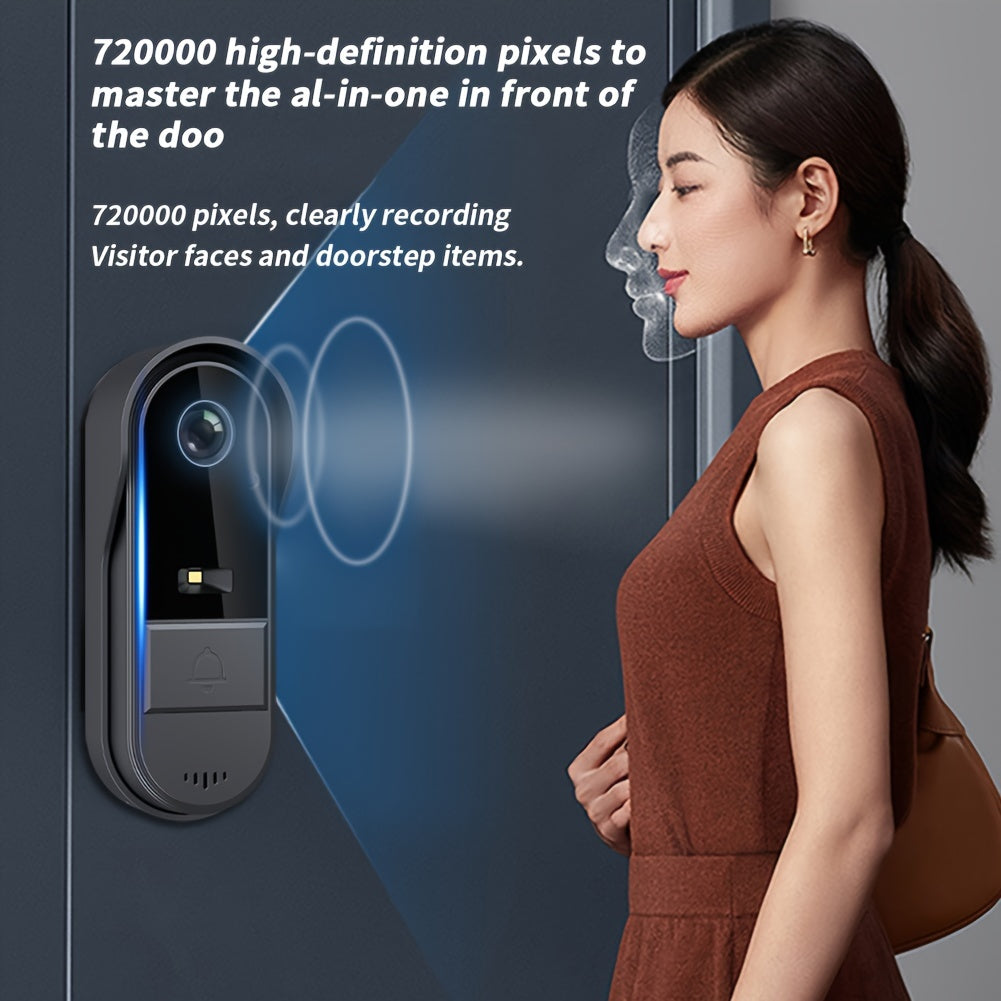 Smart Video Doorbell with HD Camera, Visual Doorbell Camera with 4.3-inch Display, Real-time Indoor Monitoring, Wide Angle, 2-Way Audio, Image & Video Recording, SD Card Local Storage, HD Night Vision, Battery/USB Dual Power,