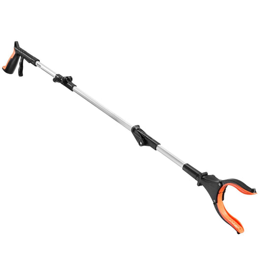 Grabber Reacher Tool, 43" Foldable Reacher Grabber Pickup Tool with 360° Rotating Jaw, Magnet and LED Light, Lightweight Grabber Reacher Tool for Seniors, Extra Long Trash Picker Upper Grabber