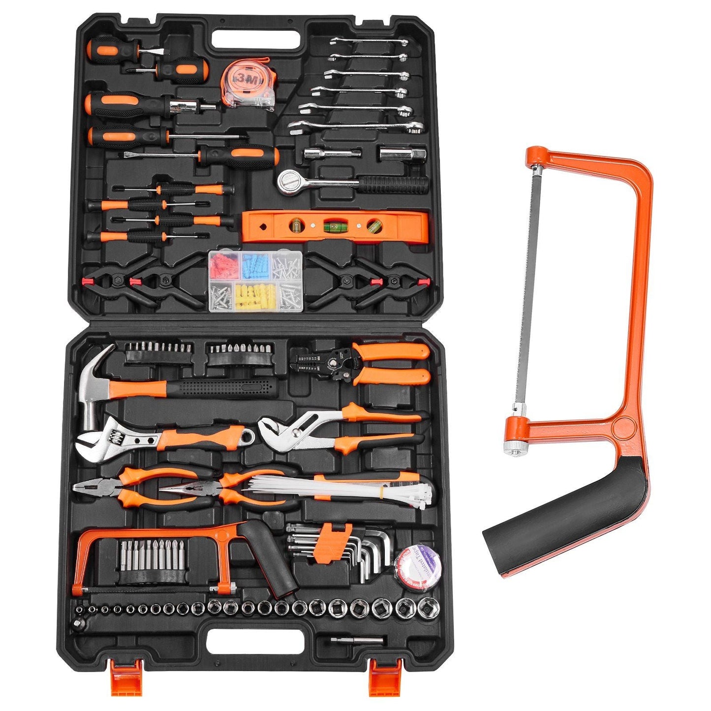 Tool Kit, 216 Piece General Household Hand Tool Set, Home Repairing Tool Kit with Portable Tool Storage Case, High-Quality Steel, for Home Maintenance, DIY Projects, and Automotive Repair