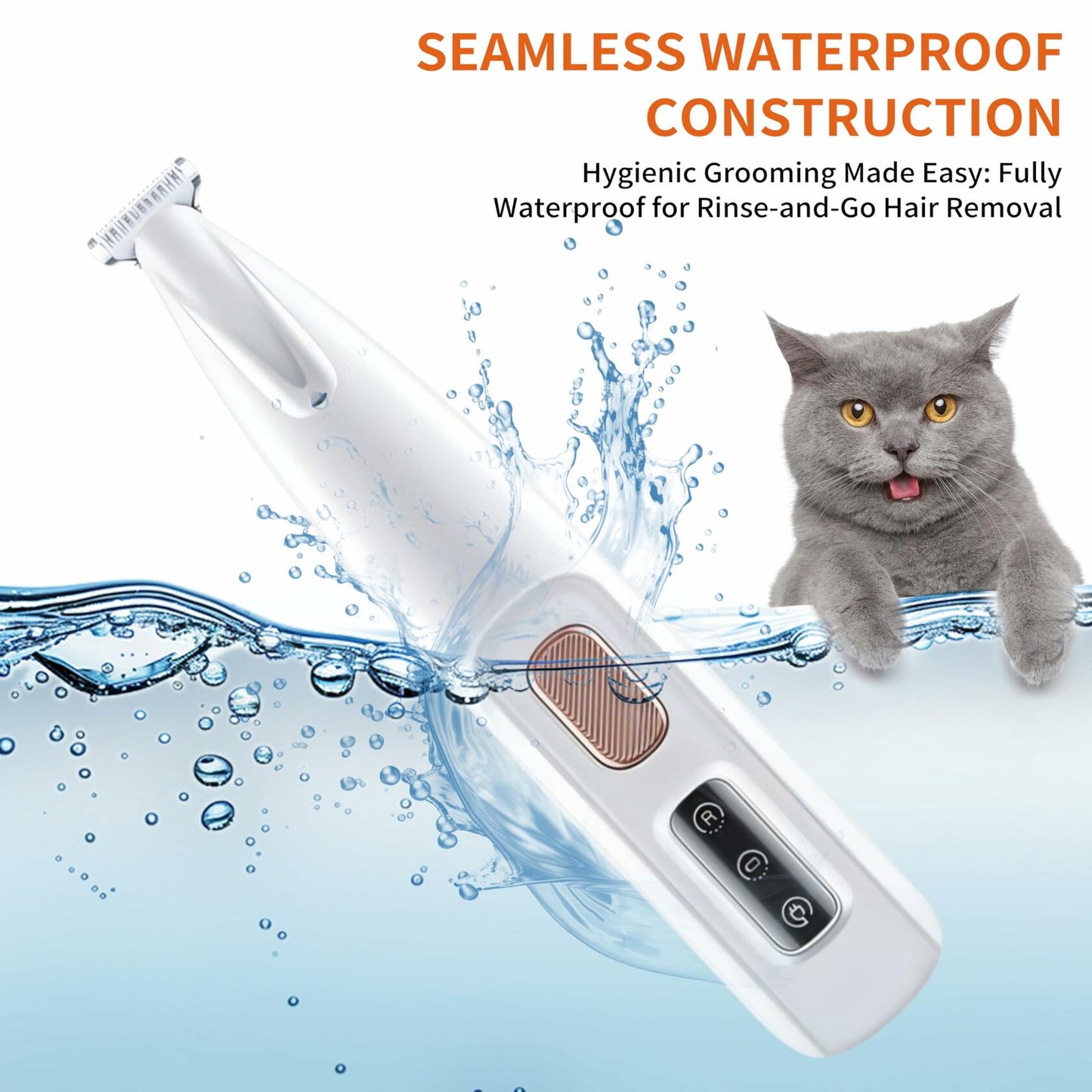 KZOCEM Pet Micro Precision Trimmer LED Light Rechargeable Waterproof Clippers