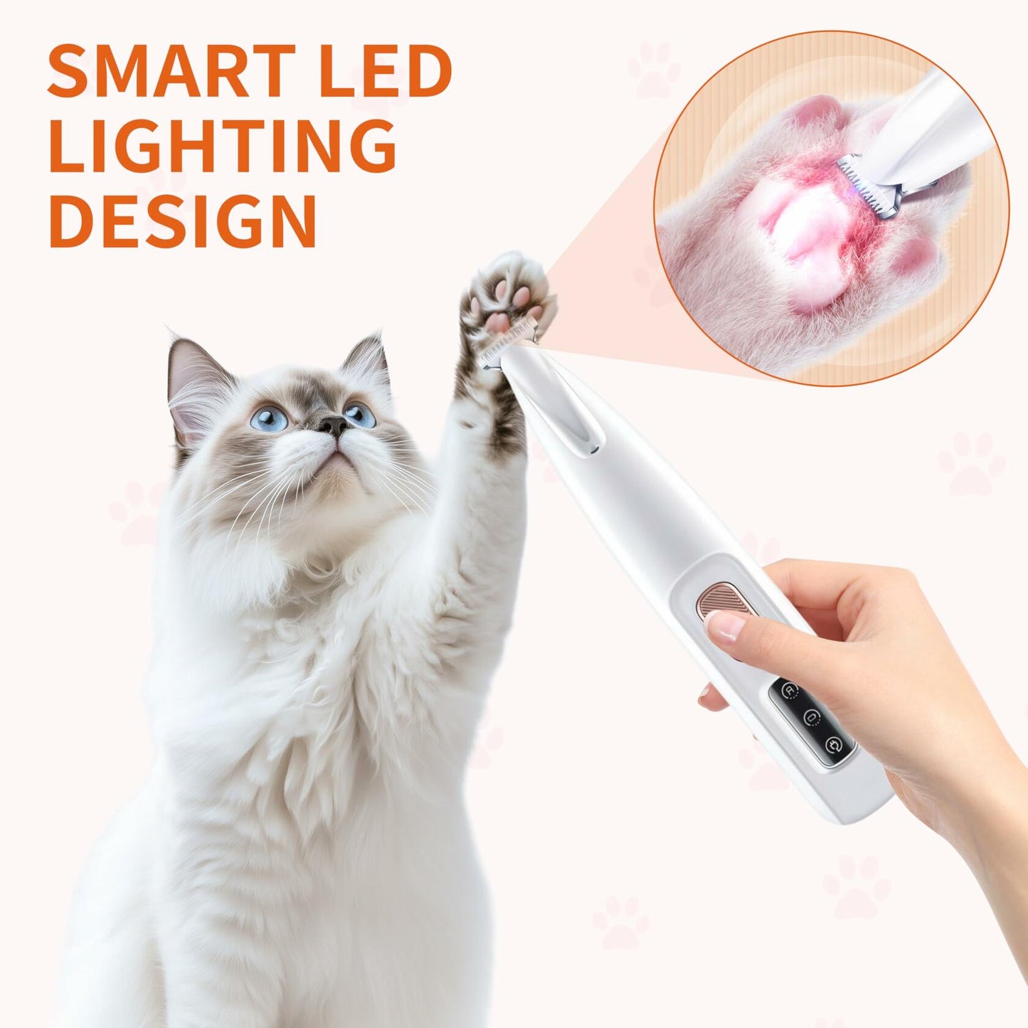 KZOCEM Pet Micro Precision Trimmer LED Light Rechargeable Waterproof Clippers