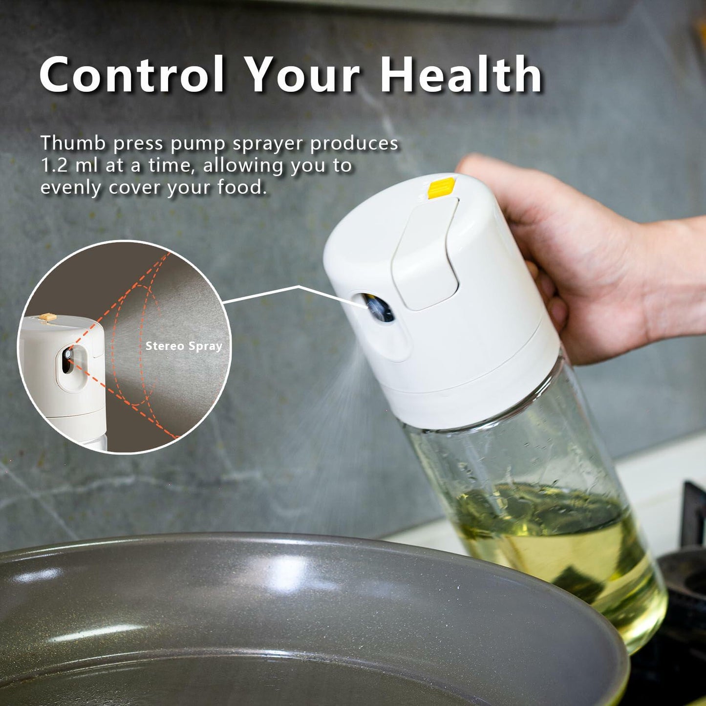 REDANT 2-in-1 Olive Oil Sprayer Kitchen Dispenser Grey 500ml