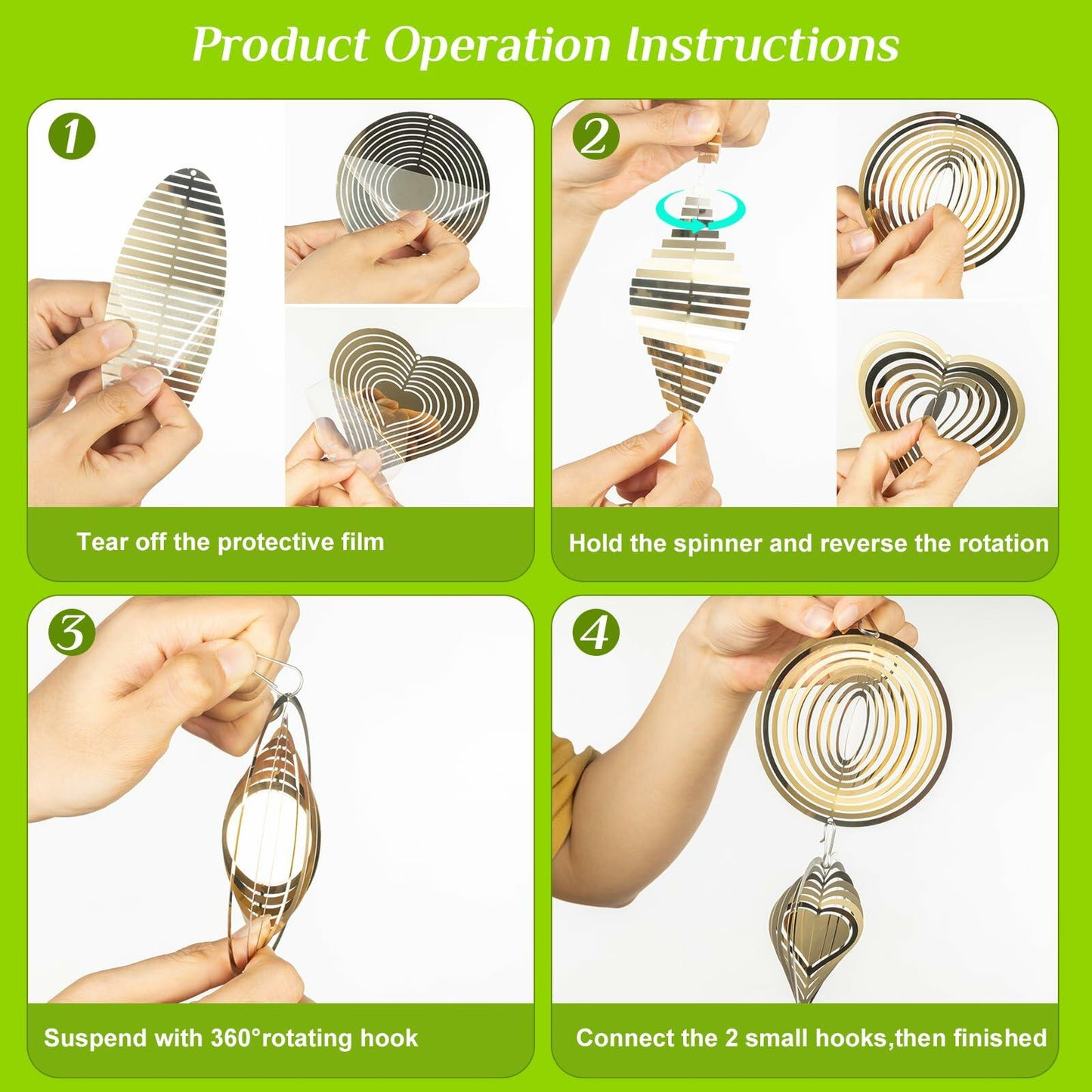 3D Metal Bird Scare Discs Set Double-Sided Reflectors Outdoor Garden Decor