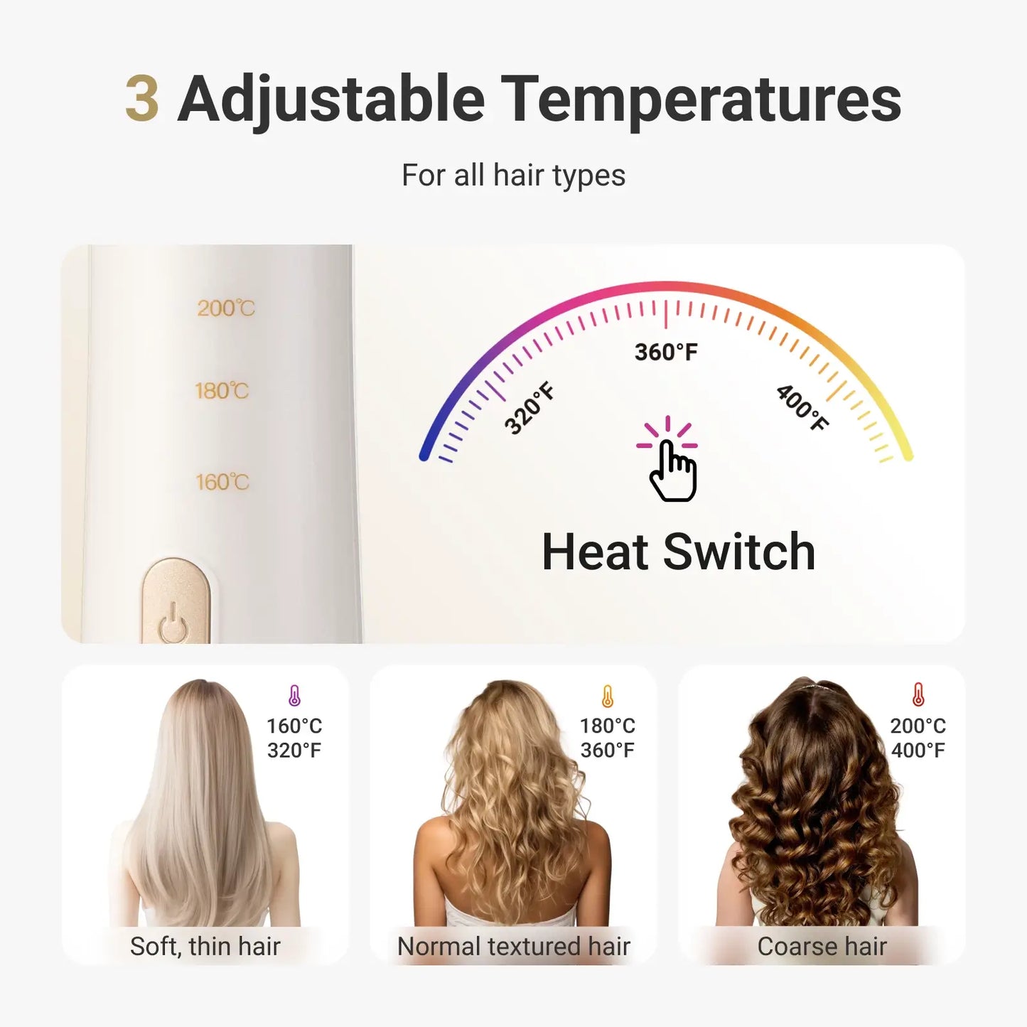 xCool 3-in-1 Automatic Rotating Curling Wand Set