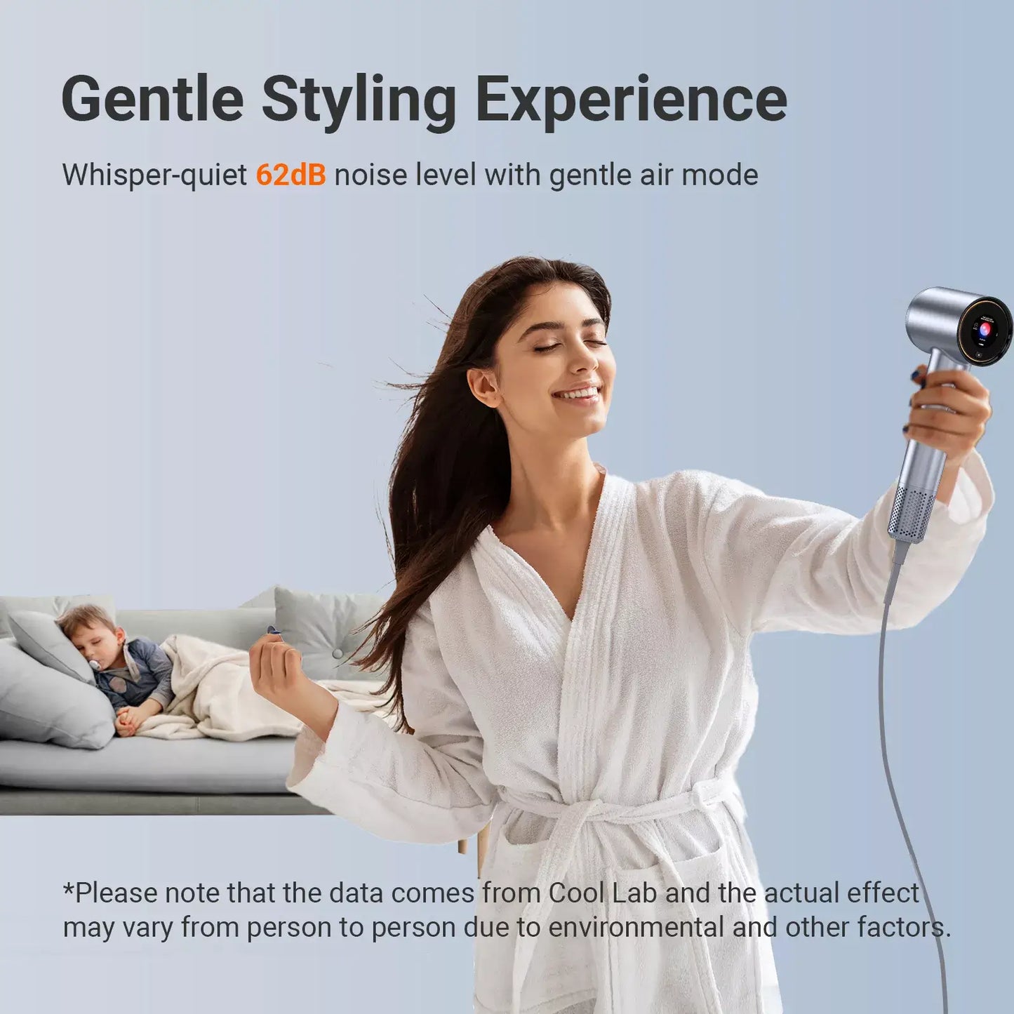 xCool Negative Ions High-Speed Hair Dryer with Thermo-Control, Silver Blue